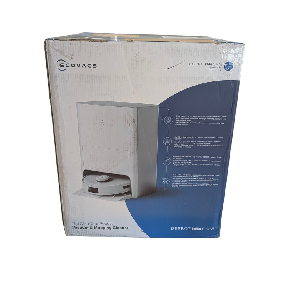 Bb. Ecovacs Deebot T10 Omni Robot Vacuum and Mop White DBX53 with OMNI Station